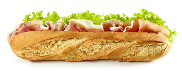 白い背景で隔離のバゲット サンドイッチ — ストック写真