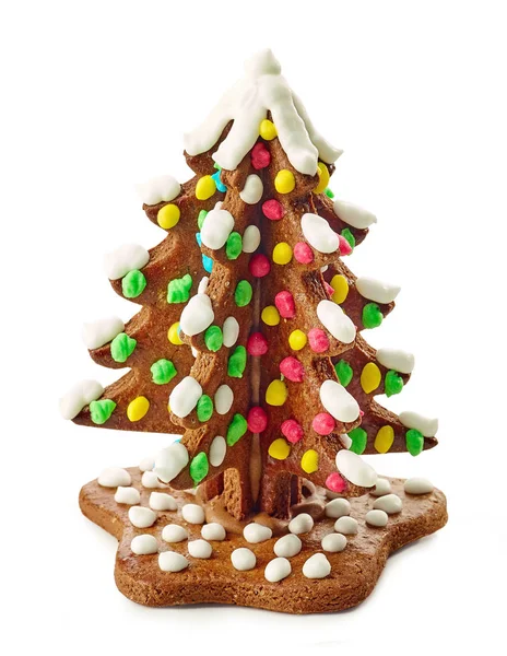 Gingerbread Christmas Tree Isolated White Background — Stock Photo, Image