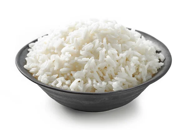 Bowl Boiled Rice Isolated White Background — Stock Photo, Image