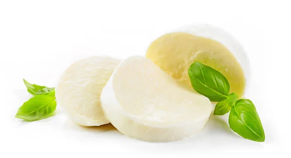 Mozzarella Kaas Geïsoleerd Witte Achtergrond — Stockfoto