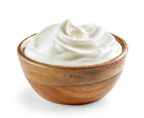 Bowl of sour cream or yogurt — Stock Photo, Image