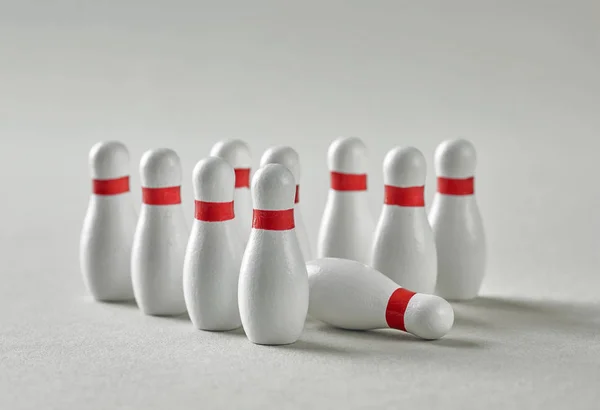 Bowling pins triangle — Stock Photo, Image