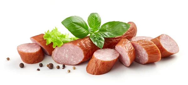 Sliced smoked sausage — Stock Photo, Image