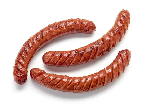 Grilled sausages on white background — Stock Photo, Image