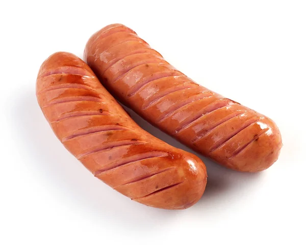 Grilled sausages on white background — Stock Photo, Image