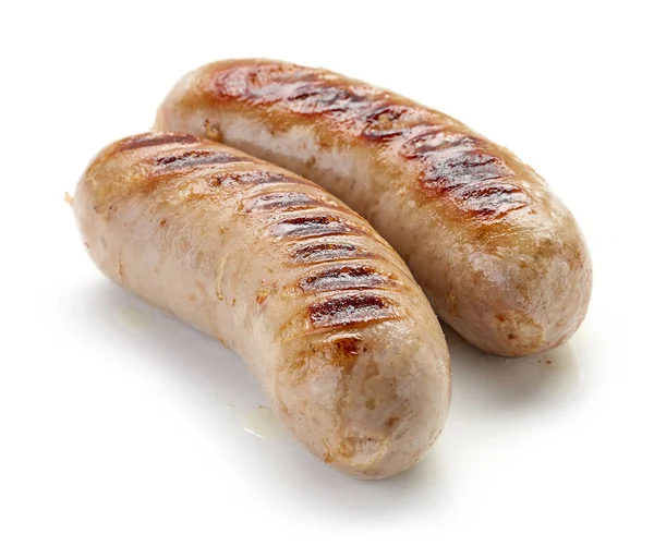 Grilled sausages on white background — Stock Photo, Image