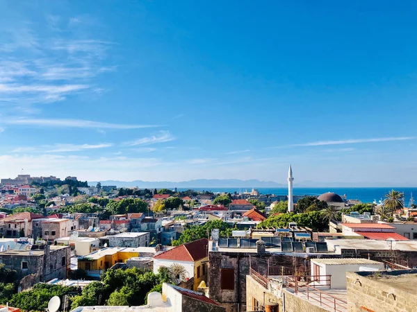 Vedere panoramică a orașului vechi Rhodos — Fotografie, imagine de stoc