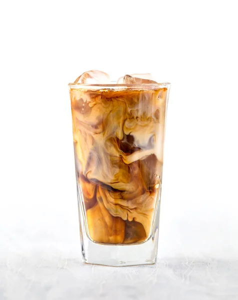 Glass of iced coffee with milk — Stock Photo, Image