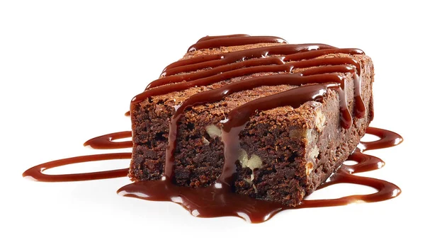Pedazo de pastel de chocolate brownie — Foto de Stock