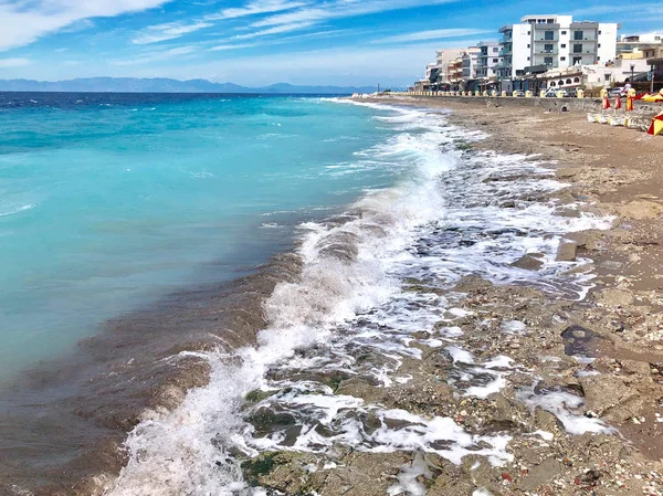 Bella vista sulla costa del Mar Egeo — Foto Stock