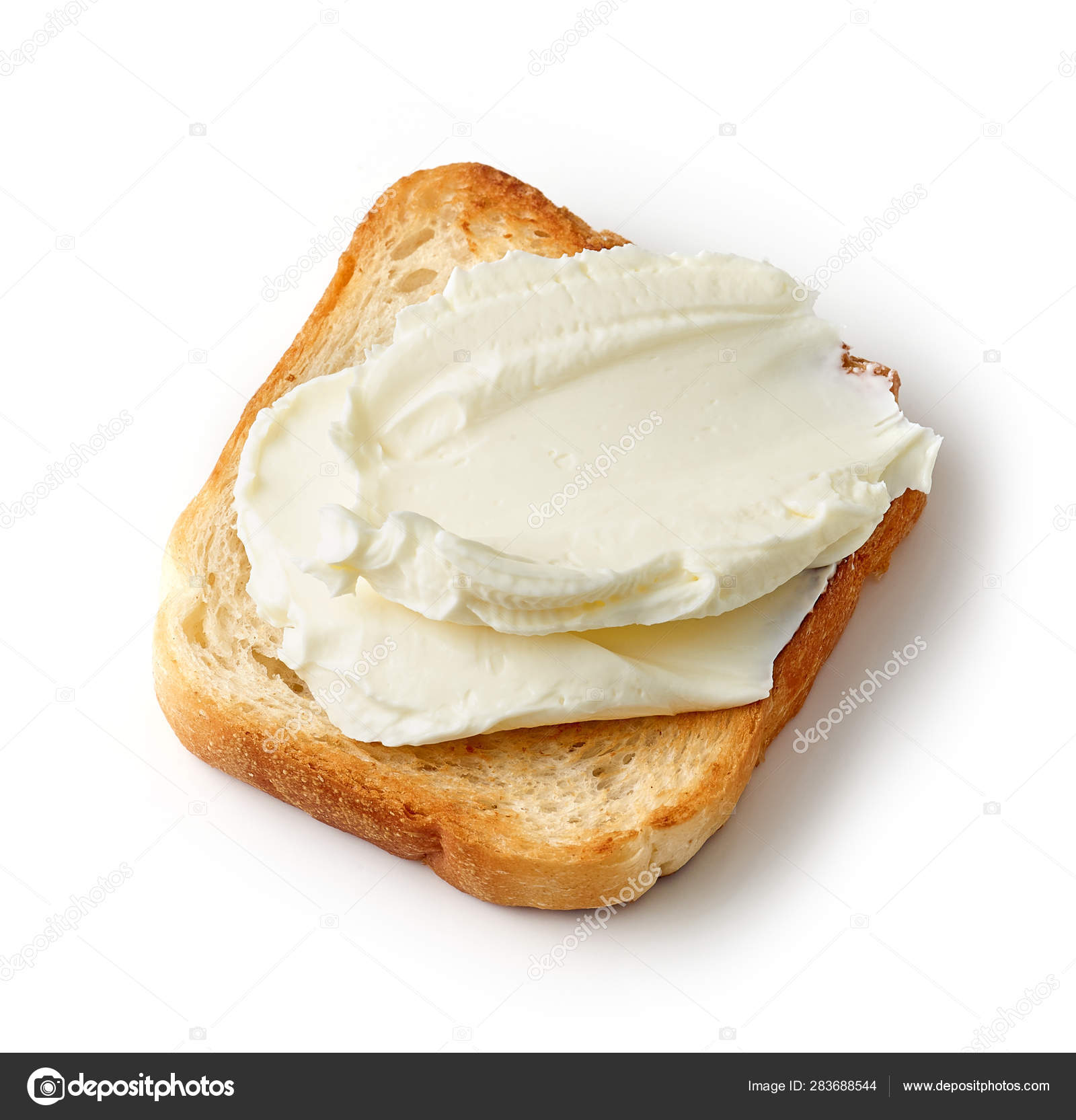 Toasted Bread With Cream Cheese Stock Photo By C Magone