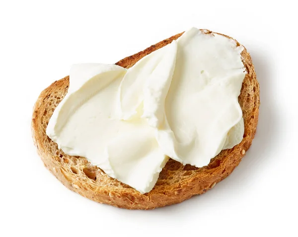 Pão torrado com queijo creme — Fotografia de Stock