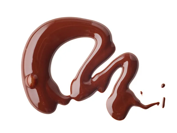 Melted chocolate on white background — Stock Photo, Image