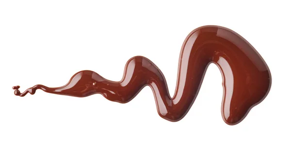 Melted chocolate on white background — Stock Photo, Image