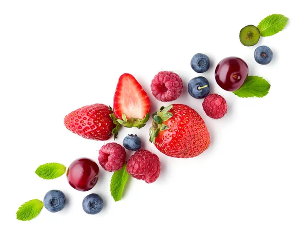 Fresh berries on white background — Stock Photo, Image