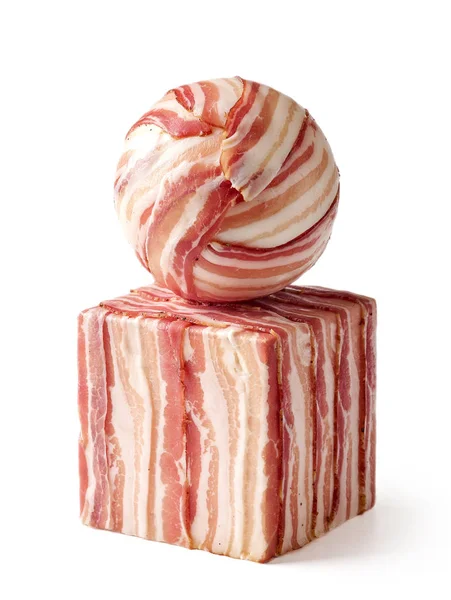 Cube and ball of prosciutto — Stock Photo, Image