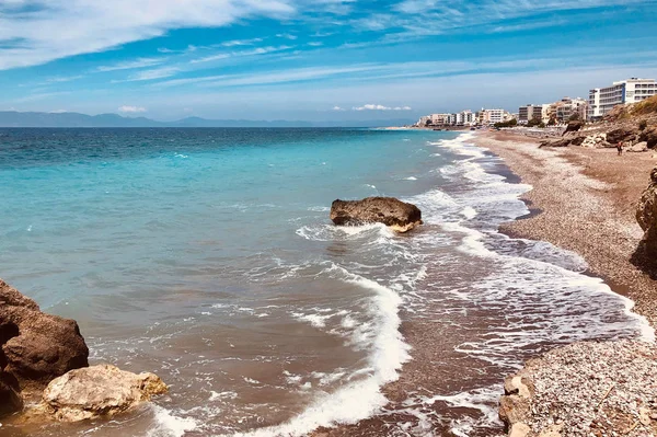 Bella vista sulla costa del Mar Egeo — Foto Stock