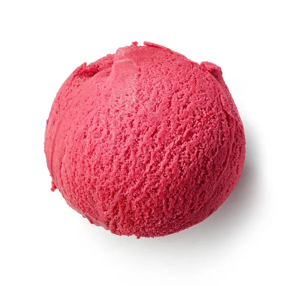 Hallonsorbet på vit bakgrund — Stockfoto