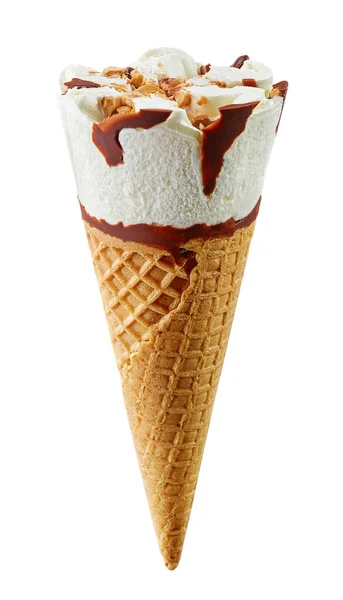 Cono Helado Aislado Sobre Fondo Blanco — Foto de Stock