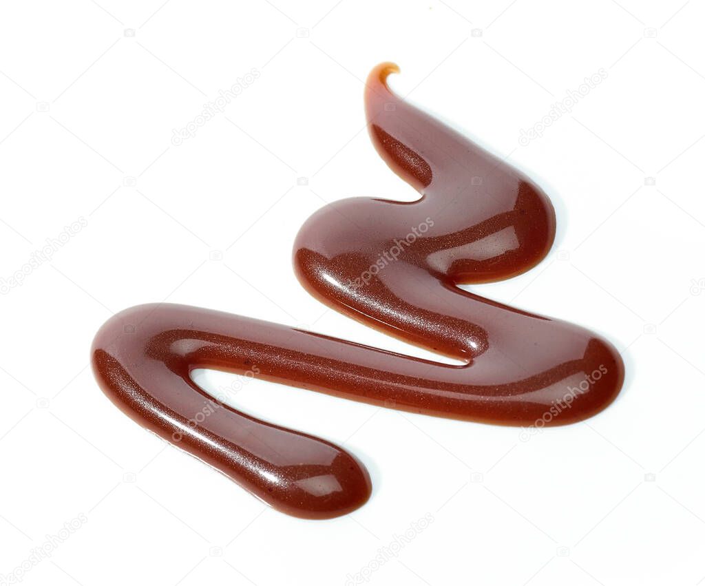 melted chocolate sauce isolated on white background 