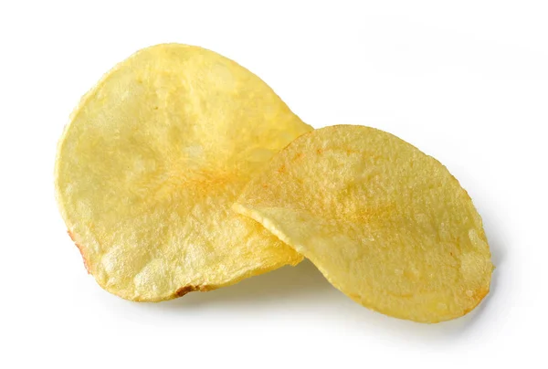 Aardappel Chips Geïsoleerd Witte Achtergrond — Stockfoto