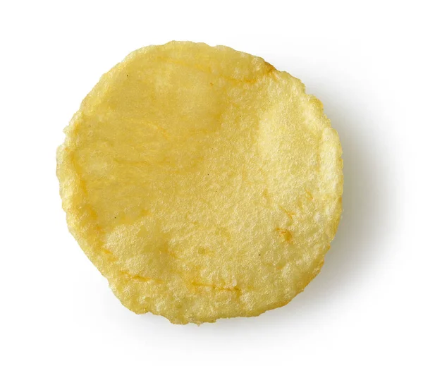 Potatis Chip Isolerad Vit Bakgrund Ovanifrån — Stockfoto