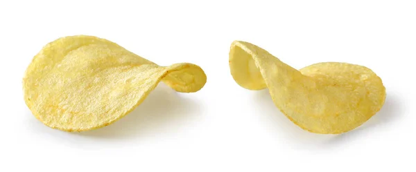 Aardappel Chips Geïsoleerd Witte Achtergrond — Stockfoto