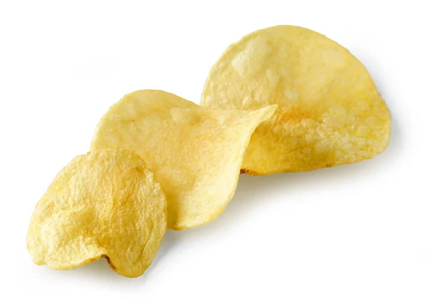 Aardappel Chips Geïsoleerd Witte Achtergrond — Stockfoto