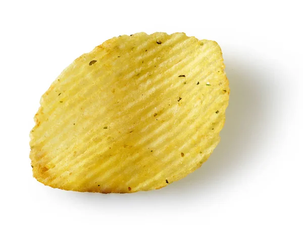 Kartoffel Chip Isoleret Hvid Baggrund Top Visning - Stock-foto
