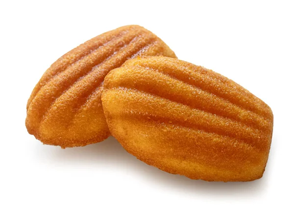 Nybakade Madeleines Kakor Isolerad Vit Bakgrund — Stockfoto