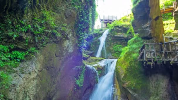 Barlang Del Cagleron Olaszországban Time Lapse Vízesés — Stock videók