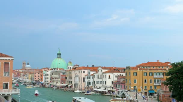 Venezia Italia Circa 2015 Traffico Barche Lungo Canali Venezia — Video Stock