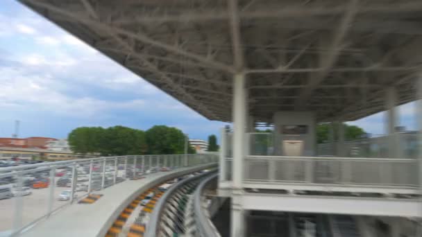 Venecia Italia Julio 2015 People Mover Tren Por Cable Modo — Vídeos de Stock