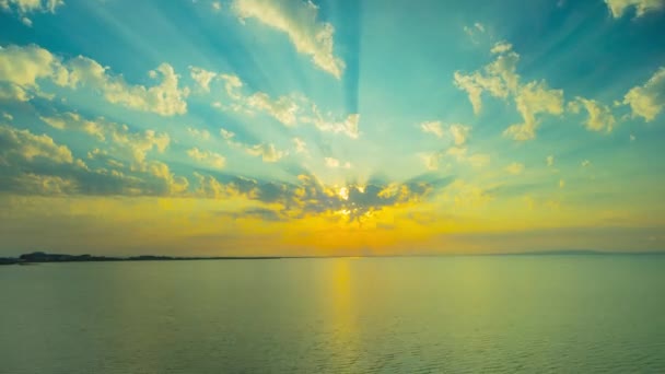 Solnedgång Vid Svarta Havet Panoramautsikt Över Time Lapse — Stockvideo