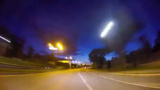 Gece Şehirde Hızlandırılmış Sürücü — Stok video