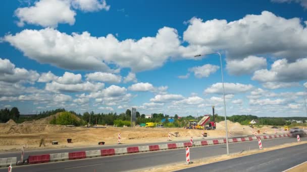 Vilnius Litauen Juni 2016 Fungerar Asfaltering Motorväg Time Lapse Juni — Stockvideo