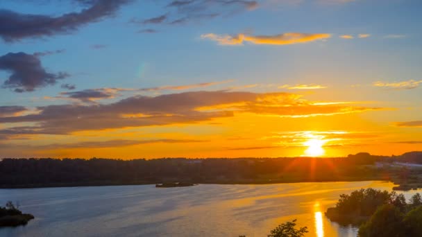 Zonsondergang Het Meer Time Lapse — Stockvideo