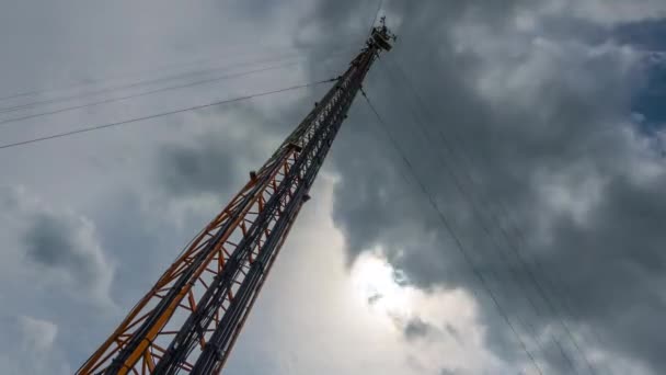 Torre Celular Sol Lapso Tempo — Vídeo de Stock