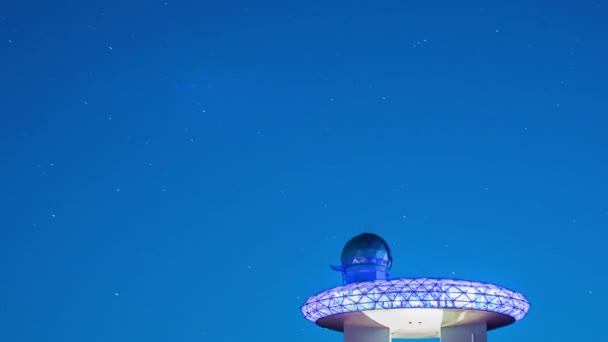 Сучасна Обсерваторія Спостерігає Зірками Часовий Проміжок — стокове відео