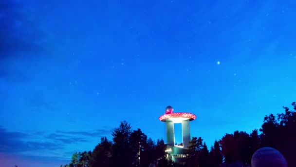 Modern Observatory Observes Stars Time Lapse — Stock Video