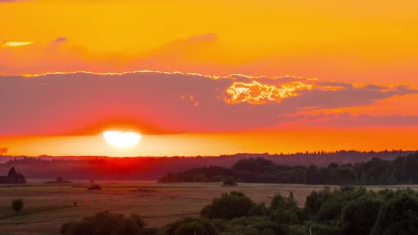 Krajobrazu Wiejskiego Zachód Słońca Time Lapse — Wideo stockowe