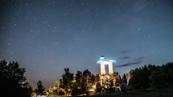 Observatoire Moderne Observe Les Étoiles Time Lapse — Video