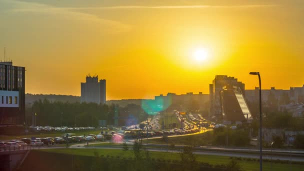 Tráfico Nocturno Gran Ciudad Lapso Tiempo — Vídeos de Stock