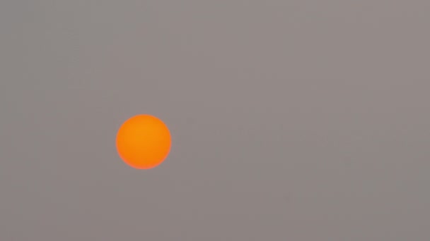 Red Sun Stormy Sky Time Lapse — Stock Video