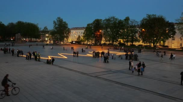 Vilnius Litvanya Yaklaşık Mayıs 2014 Word World War Katedral Meydanı — Stok video