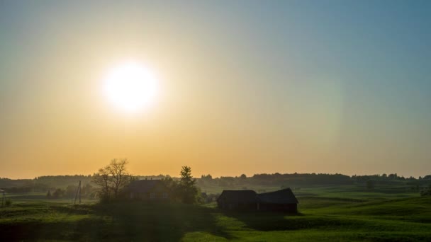 Coucher Soleil Paysage Rural Time Lapse — Video