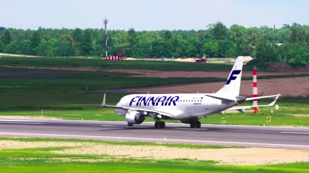 Vilnius Lituânia Cerca Maio 2018 Avião Acelera Descola — Vídeo de Stock