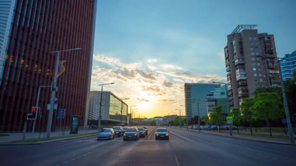 Vilnius Litouwen Circa Mei 2018 Zonsondergang Downtown Time Lapse — Stockvideo