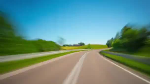 Viagem Uma Estrada Rural Lapso Tempo — Vídeo de Stock