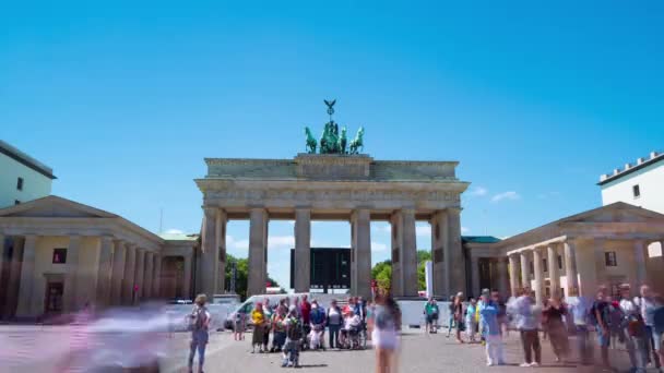 Berlin Germany Circa July 2018 Brandenburg Gate Time Lapse — Stock Video